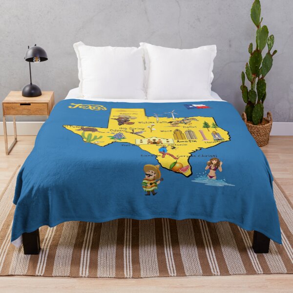Item preview, Hand Drawn Illustration of Texas Map with Tourist Destinations and major cities designed and sold by mashmosh.