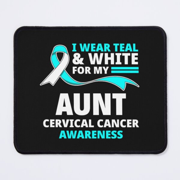 Item preview, I Wear Teal White For My Aunt Cervical Cancer designed and sold by Clavitaps.