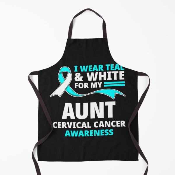 Item preview, I Wear Teal White For My Aunt Cervical Cancer designed and sold by Clavitaps.