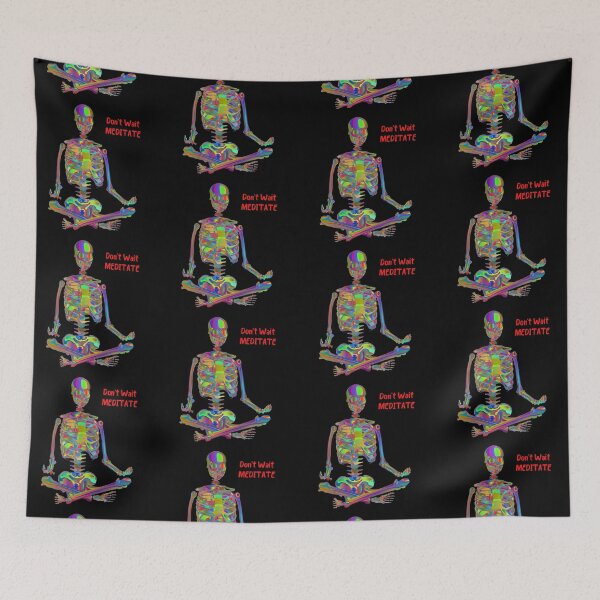 Item preview, Meditating Skeleton designed and sold by WoodburyLake.