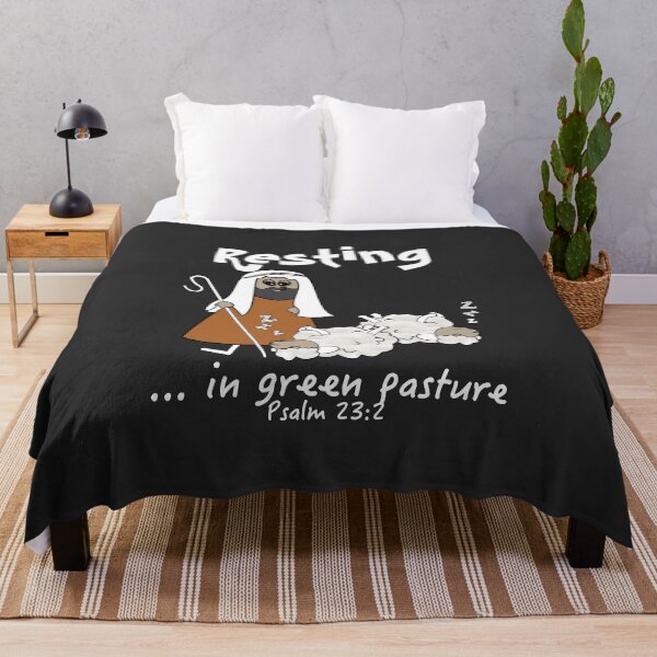 Item preview, Christian Design - Sheep with Good Shepherd in Green Pasture - Psalm 23 designed and sold by simplydesignart.