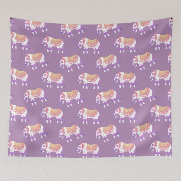 Item preview, Boho Elephant Mandala Pattern Purple designed and sold by Julie Erin Designs.