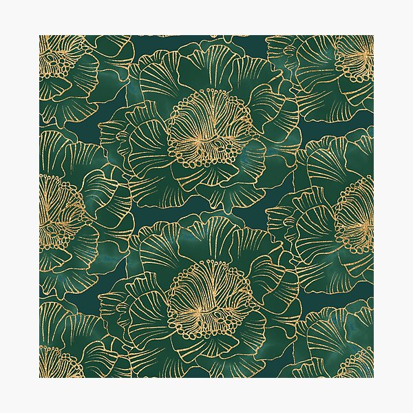 Green with gold rose hip Photographic Print