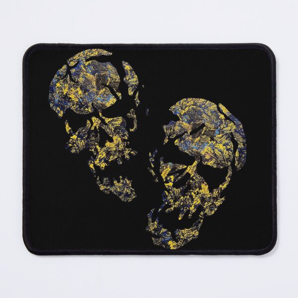 Item preview, Golden leaves in darkest skies abstract skulls designed and sold by TitaCris.