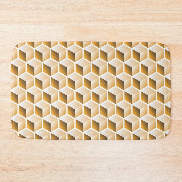 Item preview, 3D GOLD CUBE GEOMETRIC PATTERN on White Background (v1GOLD on WHITE) © designed and sold by DesignsByLawerg.