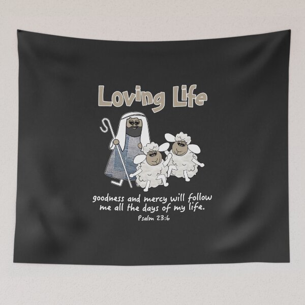 Item preview, Christian Design - Loving Life, Shepherd in Blue Denim - Psalm 23 designed and sold by simplydesignart.