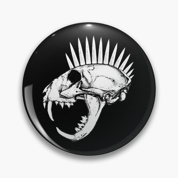 Item preview, Long-fanged Cat Skull with Spiked Mohawk designed and sold by RawSunArt.