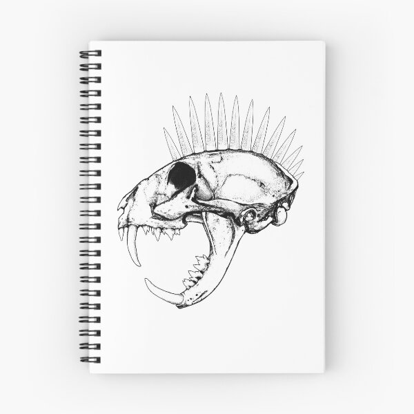 Item preview, Long-fanged Cat Skull with Spiked Mohawk designed and sold by RawSunArt.
