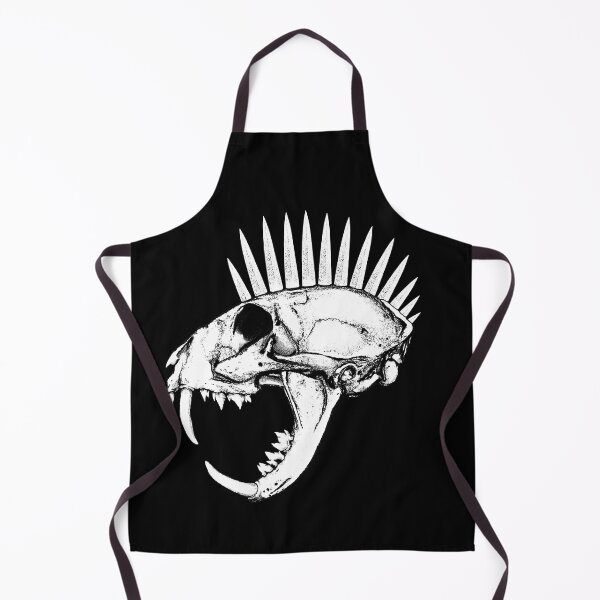 Item preview, Long-fanged Cat Skull with Spiked Mohawk designed and sold by RawSunArt.