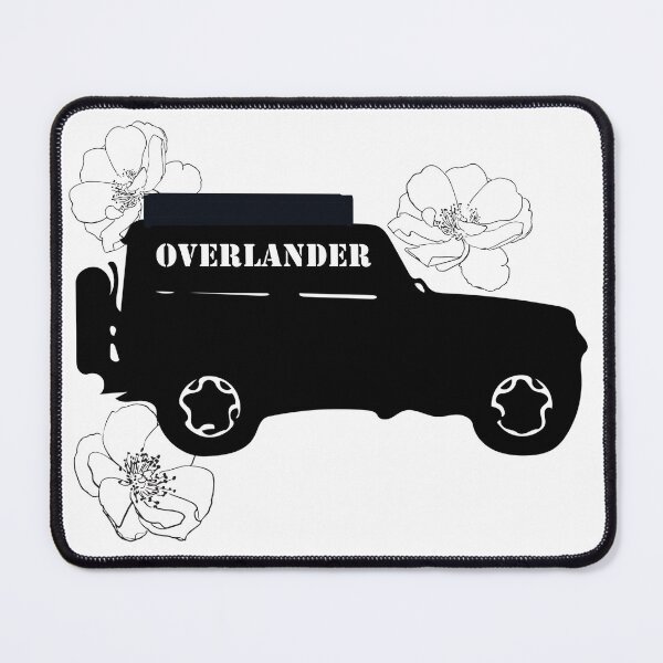 Item preview, OVERLANDER+  Silhouette of a 4x4 with Rooftop Tent w/Flowers designed and sold by MountMercantile.
