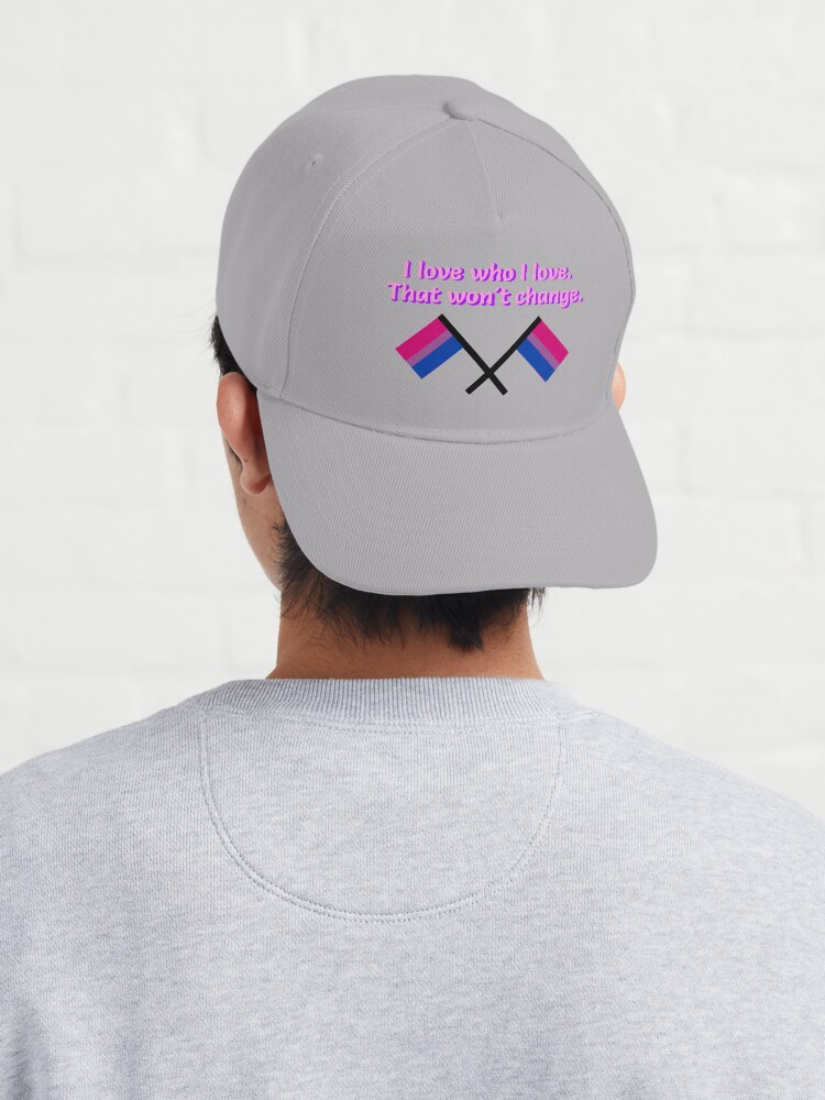 Alternate view of I Love Who I Love - Bisexual Flag Design Cap