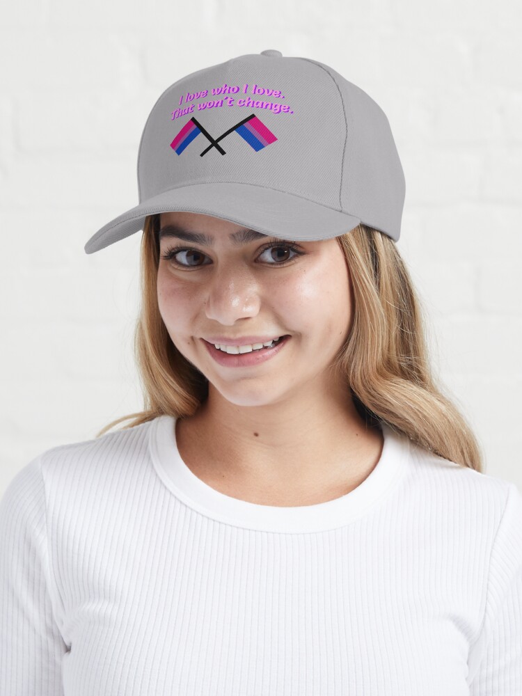 Alternate view of I Love Who I Love - Bisexual Flag Design Cap