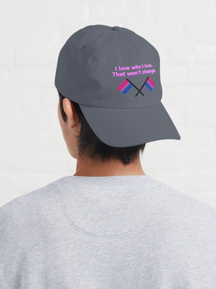 Alternate view of I Love Who I Love - Bisexual Flag Design Cap