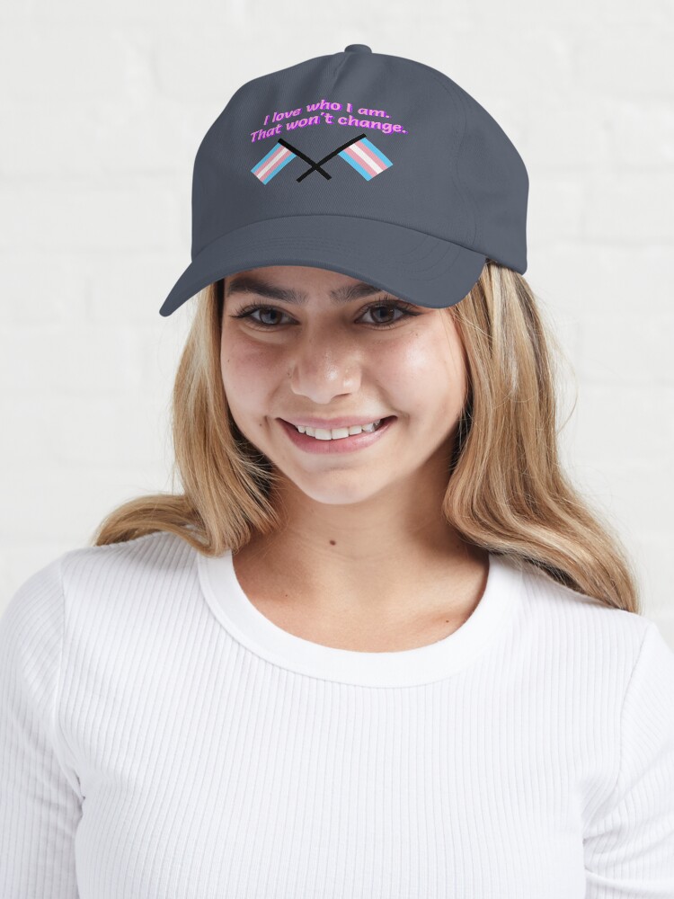 Alternate view of I Love Who I Am. - Trans Flag Design Cap