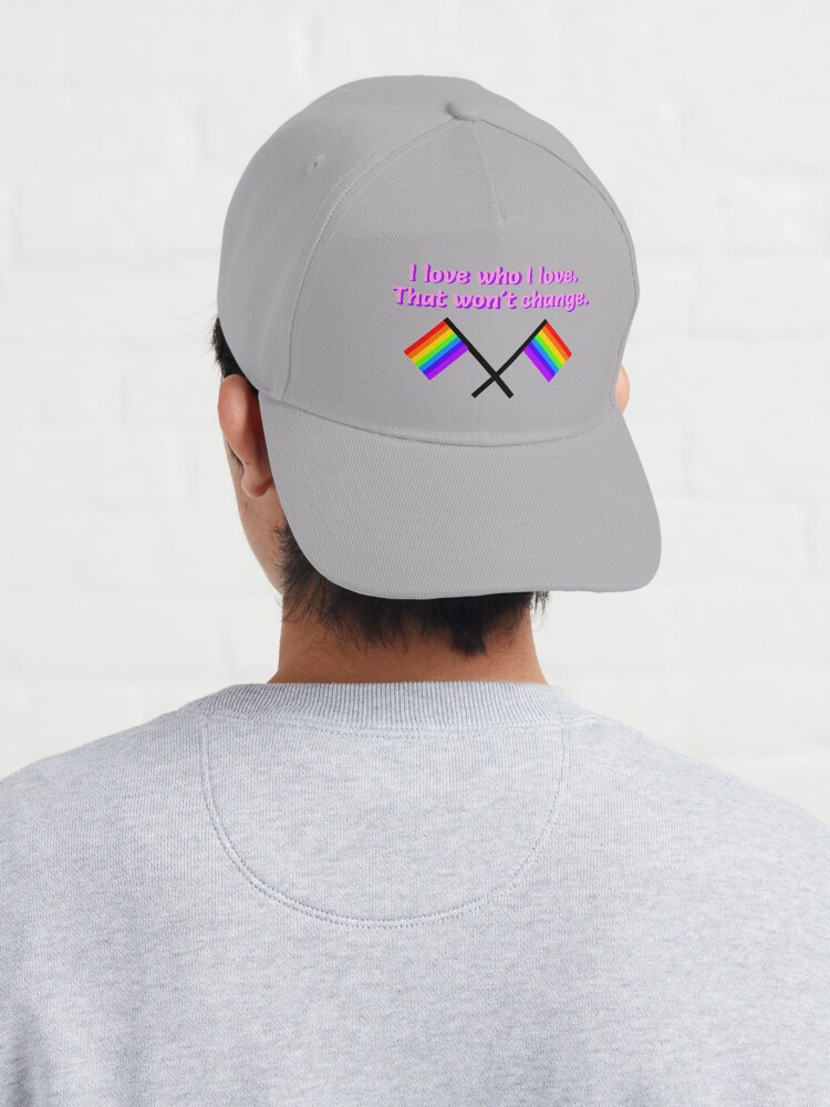 Alternate view of I Love Who I Love - LGBTQ Rainbow Design Cap