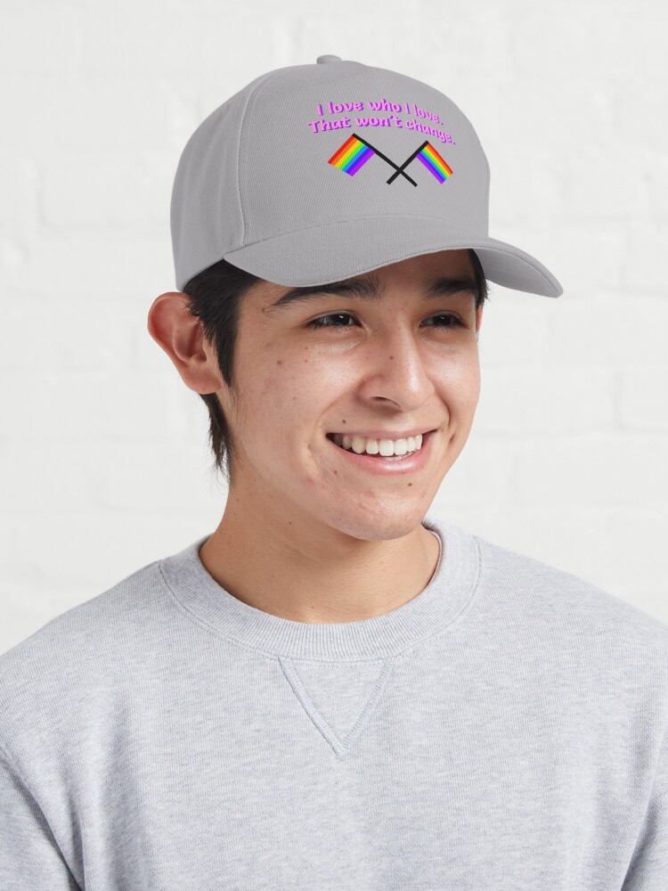 Alternate view of I Love Who I Love - LGBTQ Rainbow Design Cap