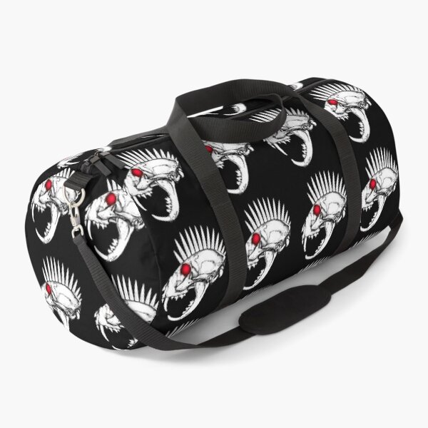 Item preview, Long-fanged Cat Skull with Spiked Mohawk and Red, Glowing Eyes designed and sold by RawSunArt.
