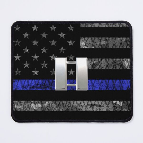 Item preview, (Silver) Captain Thin Blue Line Distressed Flag designed and sold by Jared Davies.