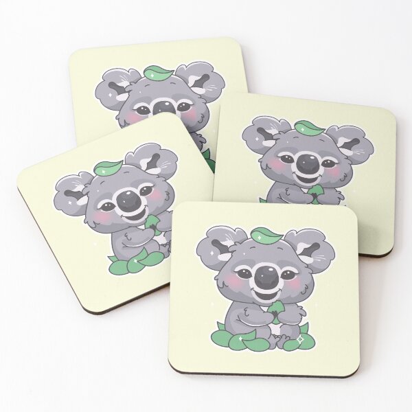 Item preview, Cute kawaii australian koala enjoying leafs designed and sold by Red-ElYoubi.