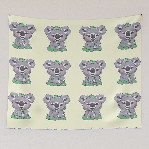 Item preview, Cute kawaii australian koala enjoying leafs designed and sold by Red-ElYoubi.