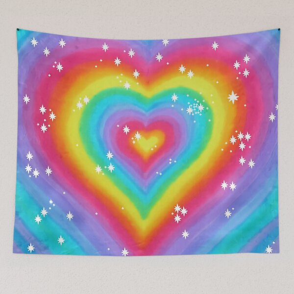 Item preview, rainbow y2k heart -  designed and sold by suyanah.
