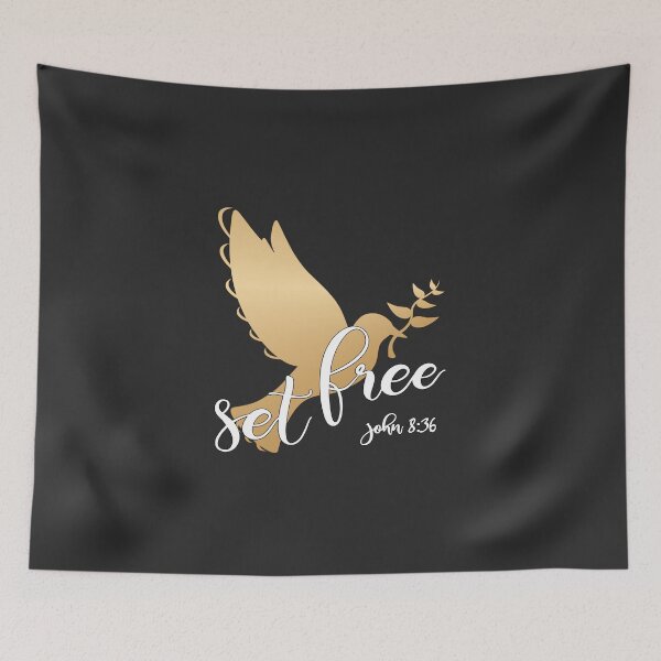 Item preview, Christian Design - Set Free With Flying Gold Dove. designed and sold by simplydesignart.