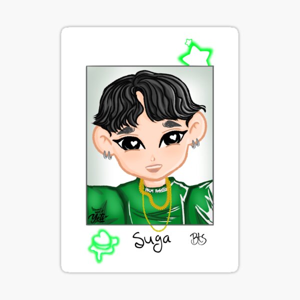 Suga Yoongi BTS Butter Chibi with smile - no highlight Sticker