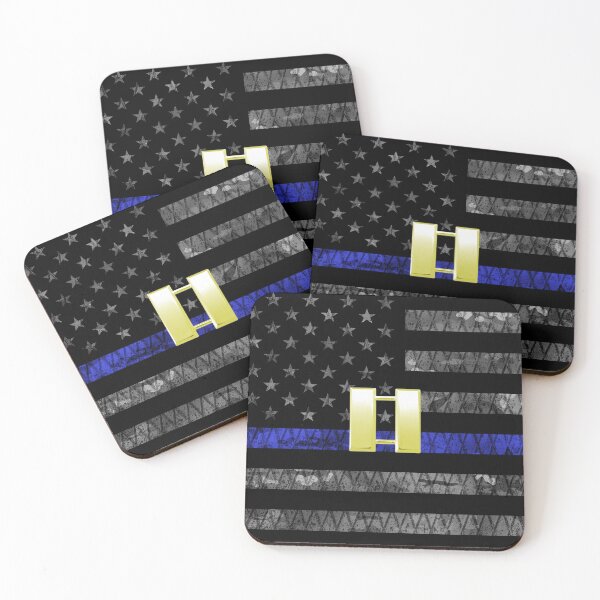 Item preview, (Gold) Captain Thin Blue Line Distressed Flag designed and sold by Jared Davies.
