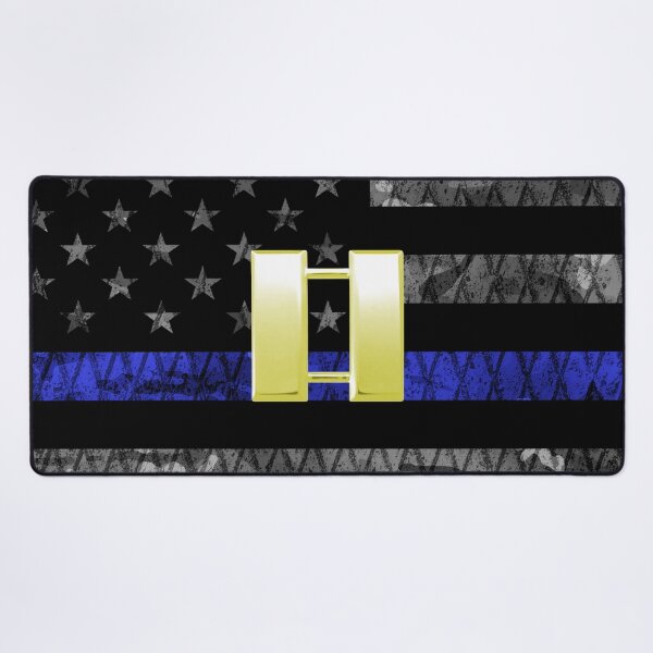 Item preview, (Gold) Captain Thin Blue Line Distressed Flag designed and sold by Jared Davies.