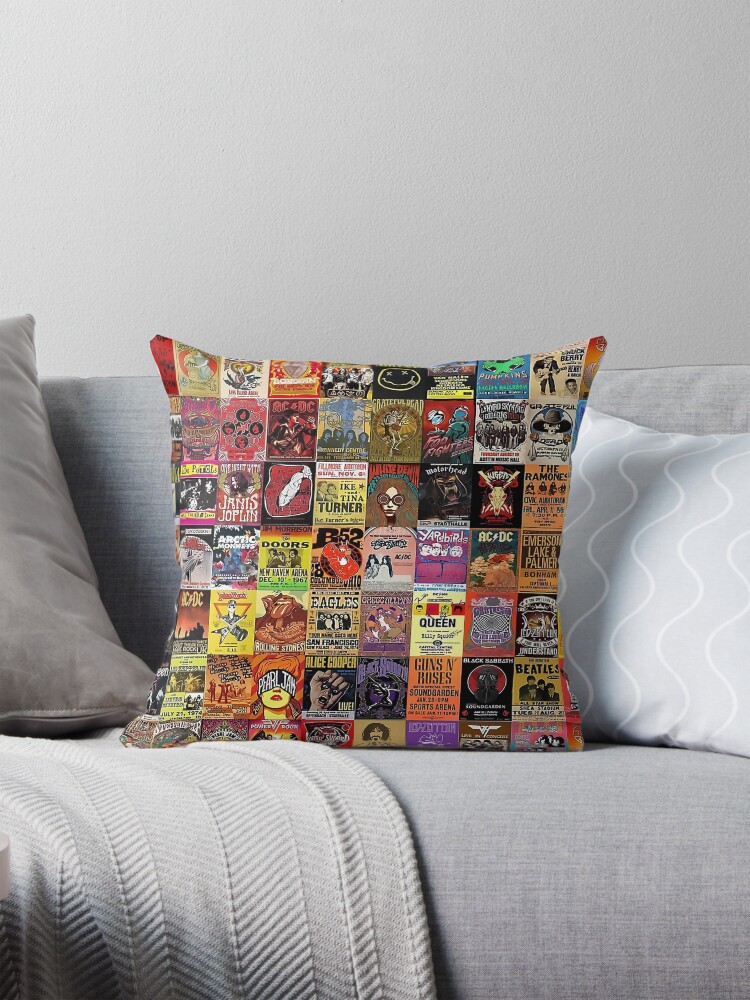 Thumbnail 1 of 4, Pillow, Rock Band Posters - designed and sold by urepkukurang.