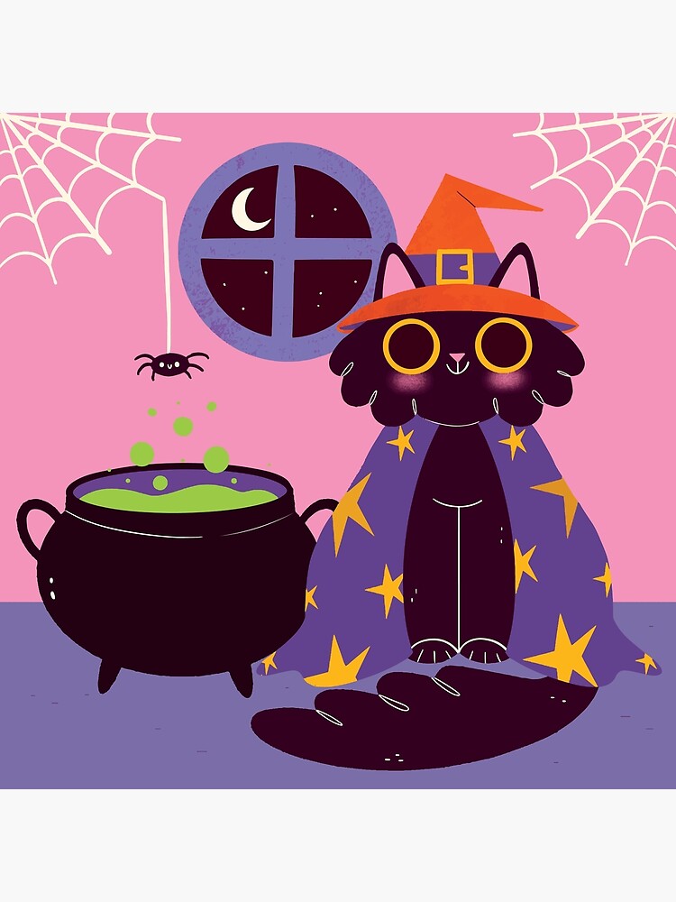 Discover Halloween Cooking with Kitty Premium Matte Vertical Poster