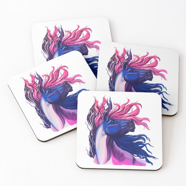 Item preview, Pink Purple and Blue Wild Horse Painting designed and sold by Elizabeth Staley.