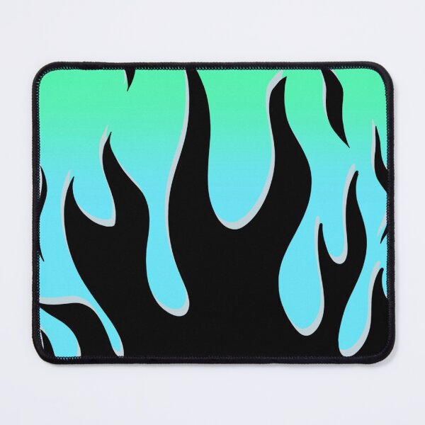 Item preview, mint green and blue flame print designed and sold by Star-designs1.