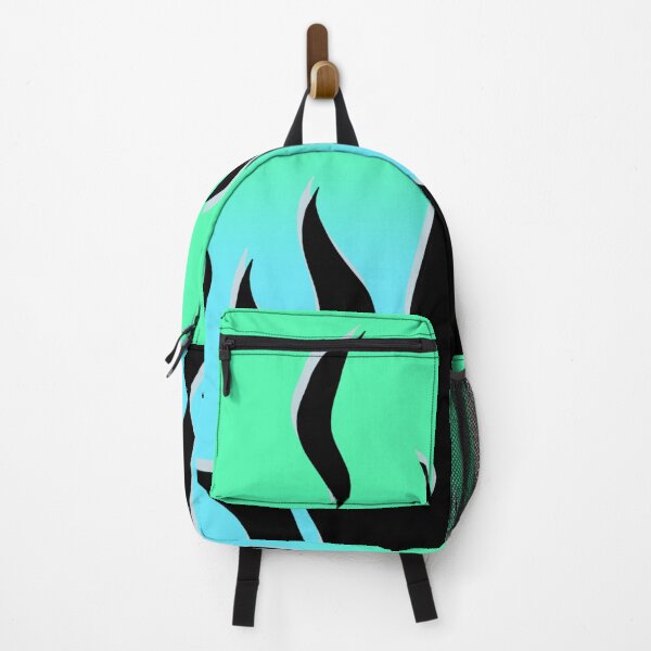 Item preview, mint green and blue flame print designed and sold by Star-designs1.