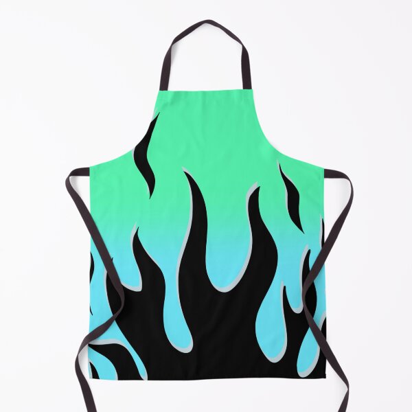 Item preview, mint green and blue flame print designed and sold by Star-designs1.