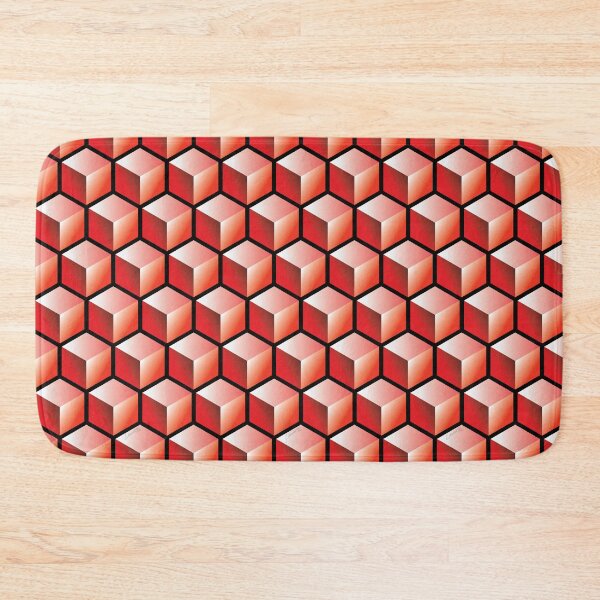 Item preview, 3D RED CUBE GEOMETRIC PATTERN on BLACK Background (v1RED on BLACK) © designed and sold by DesignsByLawerg.