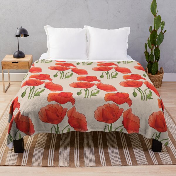 Item preview, poppy flowers watercolor pattern designed and sold by hobbystore0-0.