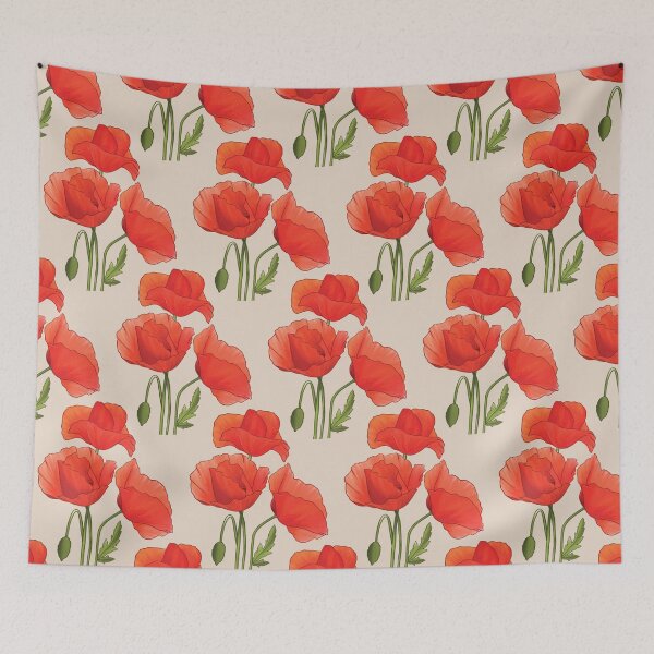 Item preview, poppy flowers watercolor pattern  designed and sold by hobbystore0-0.
