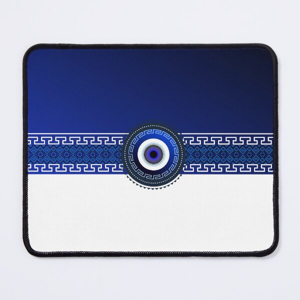 Item preview, Mati Evil Eye Greek Keys Black to Blue Yiorgos Collection designed and sold by Yiorgos Designs.