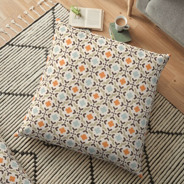 Geometric Oriental Andalusian Traditional Moroccan Style Floor Pillow