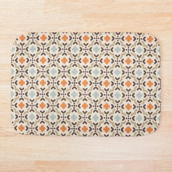 Geometric Oriental Andalusian Traditional Moroccan Style Bath Mat