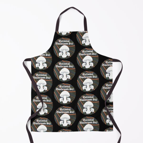 Item preview, National Mushroom Day - espresso brown background white letters round designed and sold by FlorenciaBliss.