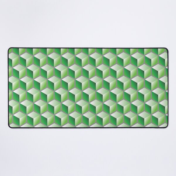 Item preview, 3D GREEN CUBE GEOMETRIC PATTERN on GRAY Background (v1GREEN on GRAY) © designed and sold by DesignsByLawerg.