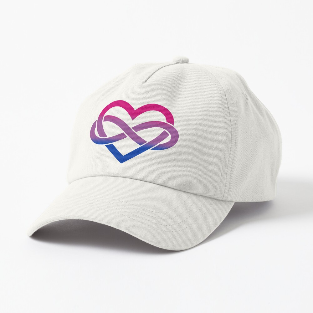Bisexual Polyamory Infinity Heart (Black) Cap