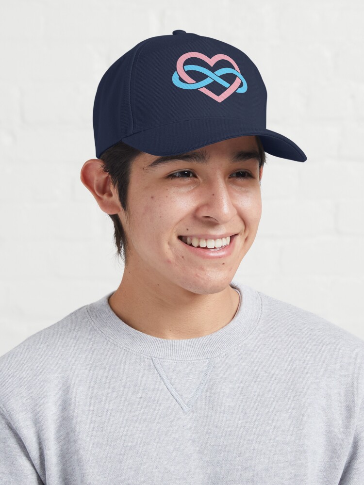 Alternate view of Transgender Polyamory Infinity Heart (White) Cap