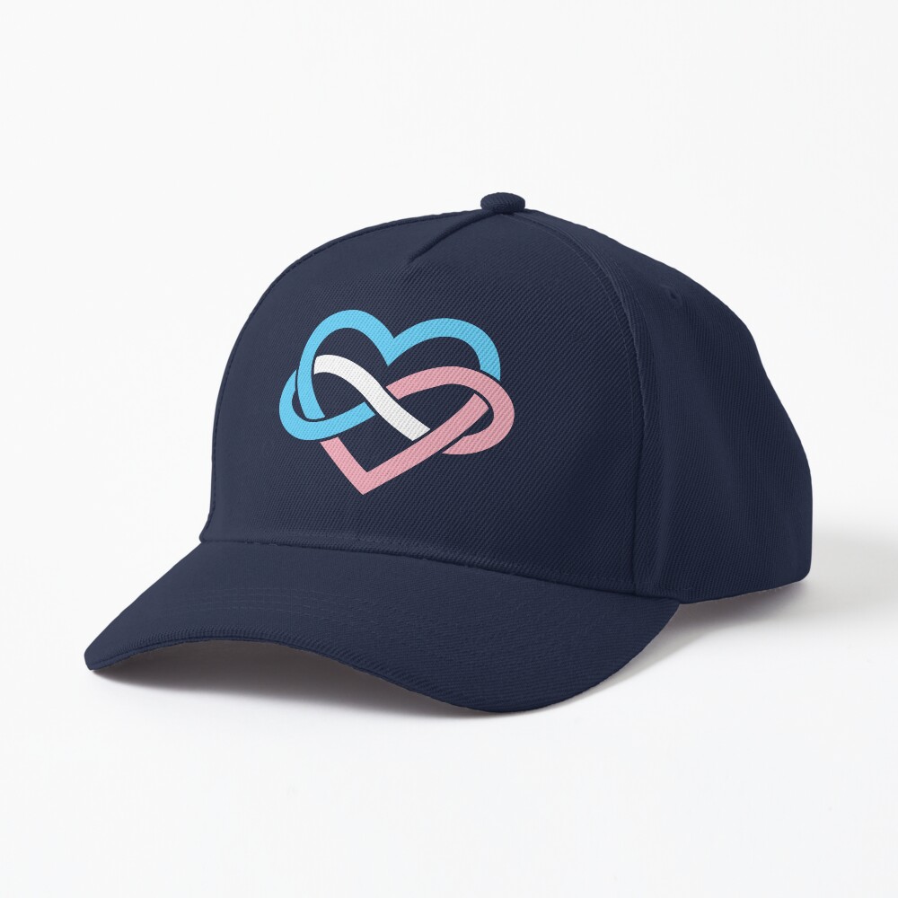 Transgender Polyamory Infinity Heart (Black) Cap