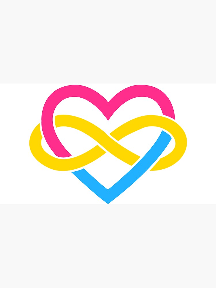 Pansexual Polyamory Infinity Heart (White) by polyphiliashop