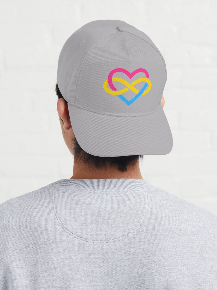 Alternate view of Pansexual Polyamory Infinity Heart (White) Cap