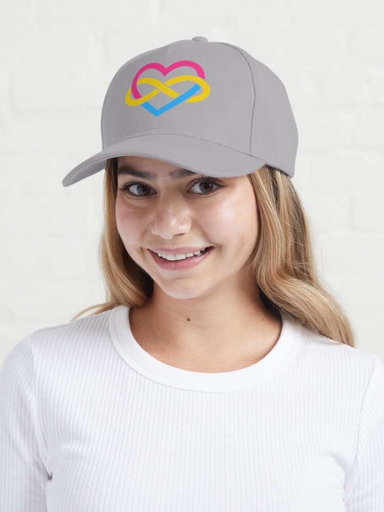 Alternate view of Pansexual Polyamory Infinity Heart (White) Cap