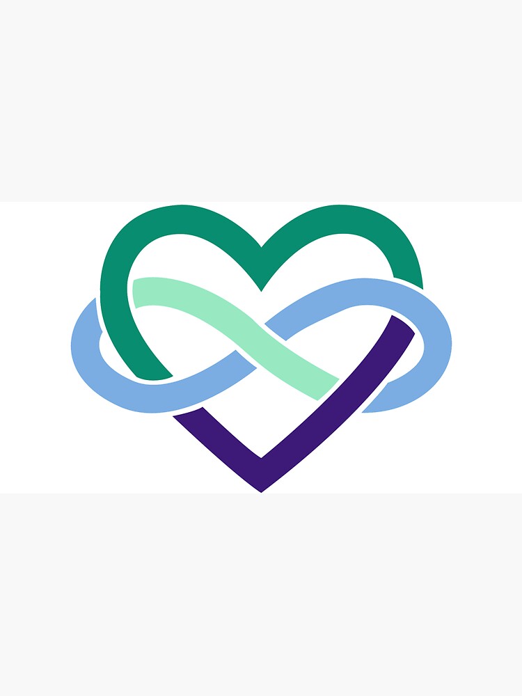 Gay Polyamory Infinity Heart (White) by polyphiliashop